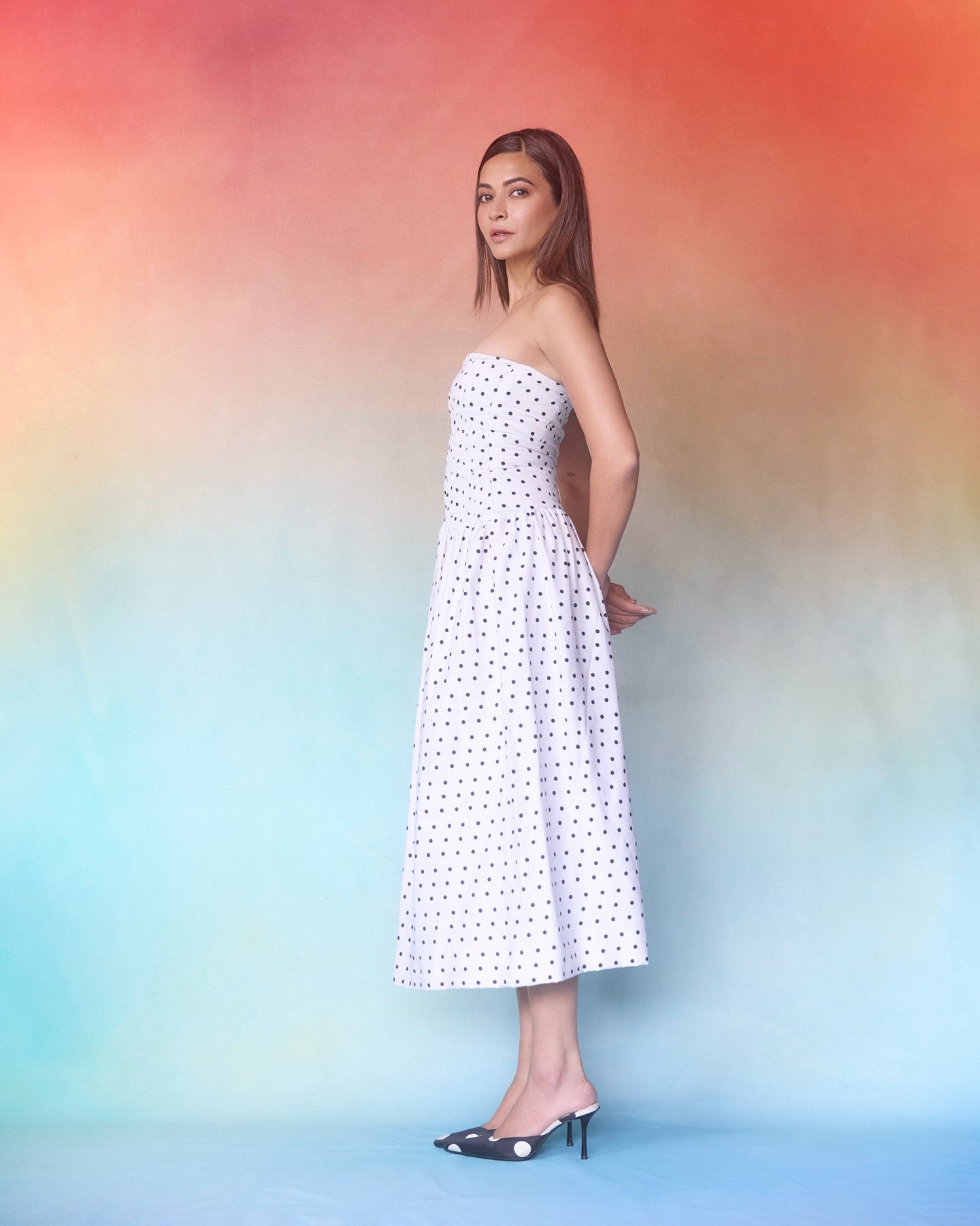 midi dress in india DOT POLKA MIDI DRESS XS