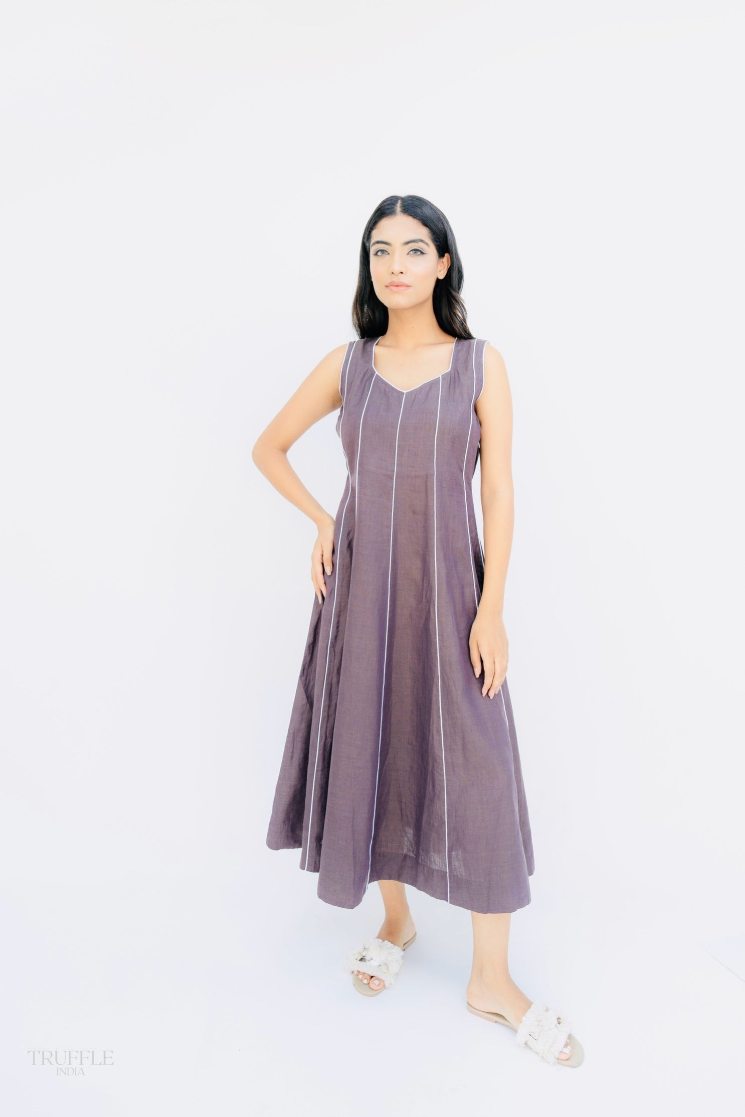 Cliffside Linen Maxi Dress - Chocolate main image 1