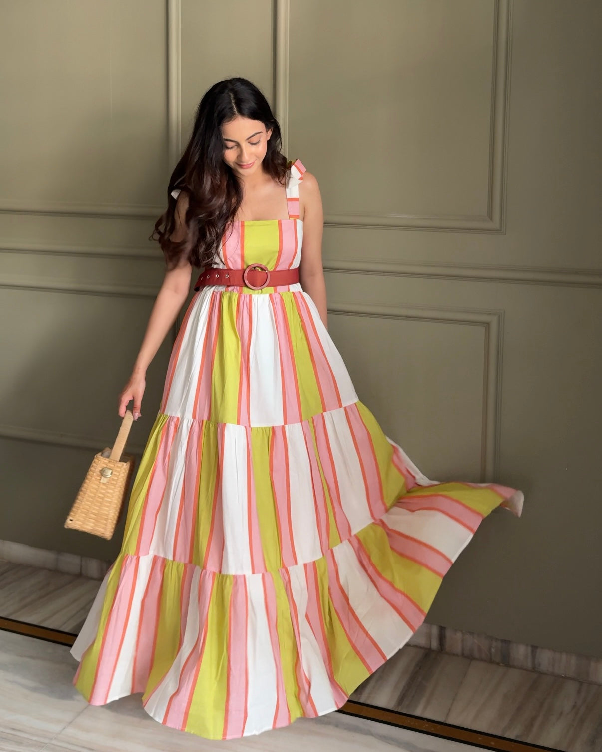 maxi dress india MULTI STRIPE MAXI DRESS 3XL
