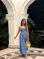 BLUE CHECKERED DRESS