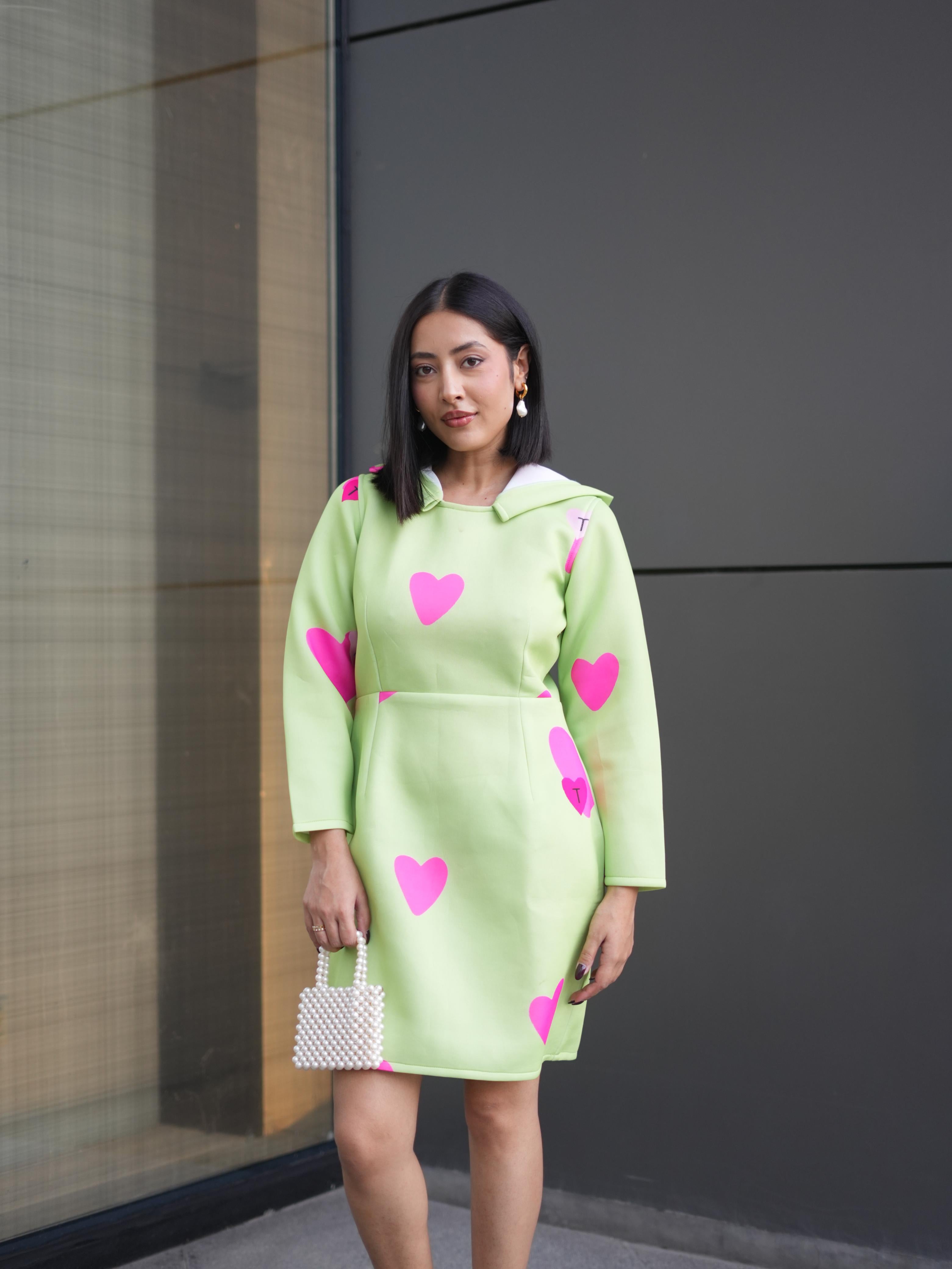 HEART POP HOODIE DRESS