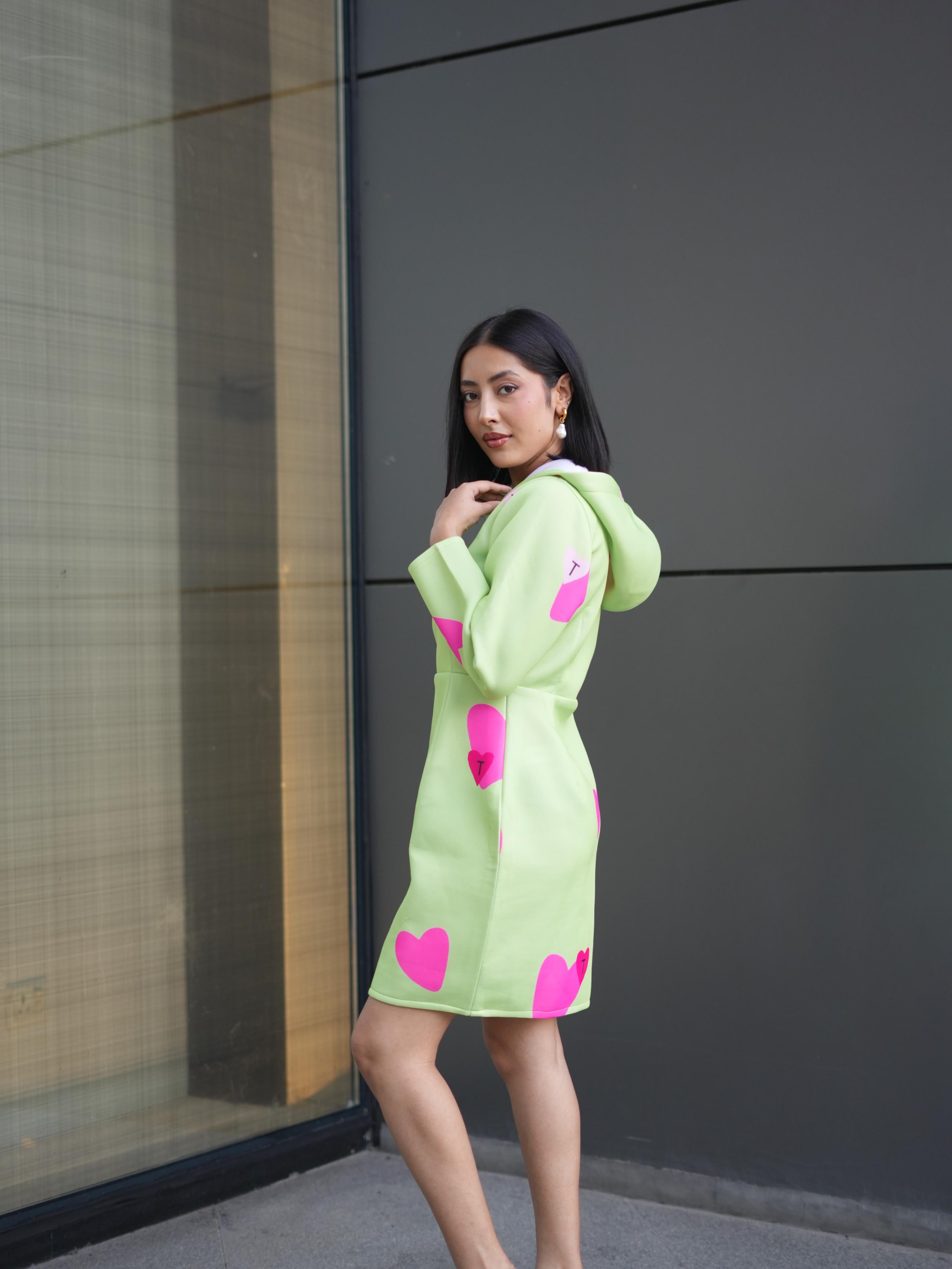 HEART POP HOODIE DRESS