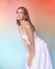 DOT POLKA MIDI DRESS
