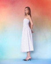 DOT POLKA MIDI DRESS