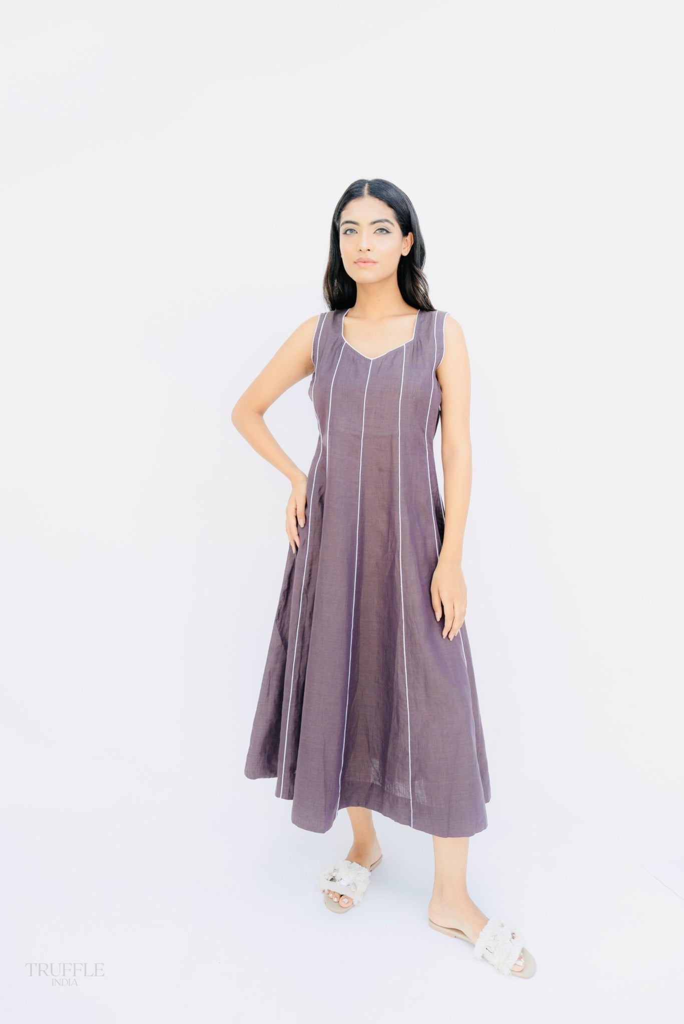 CHOCOLATE LINEN DRESS CHOCOLATE LINEN DRESS