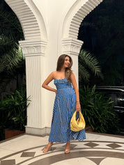 BLUE CHECKERED DRESS