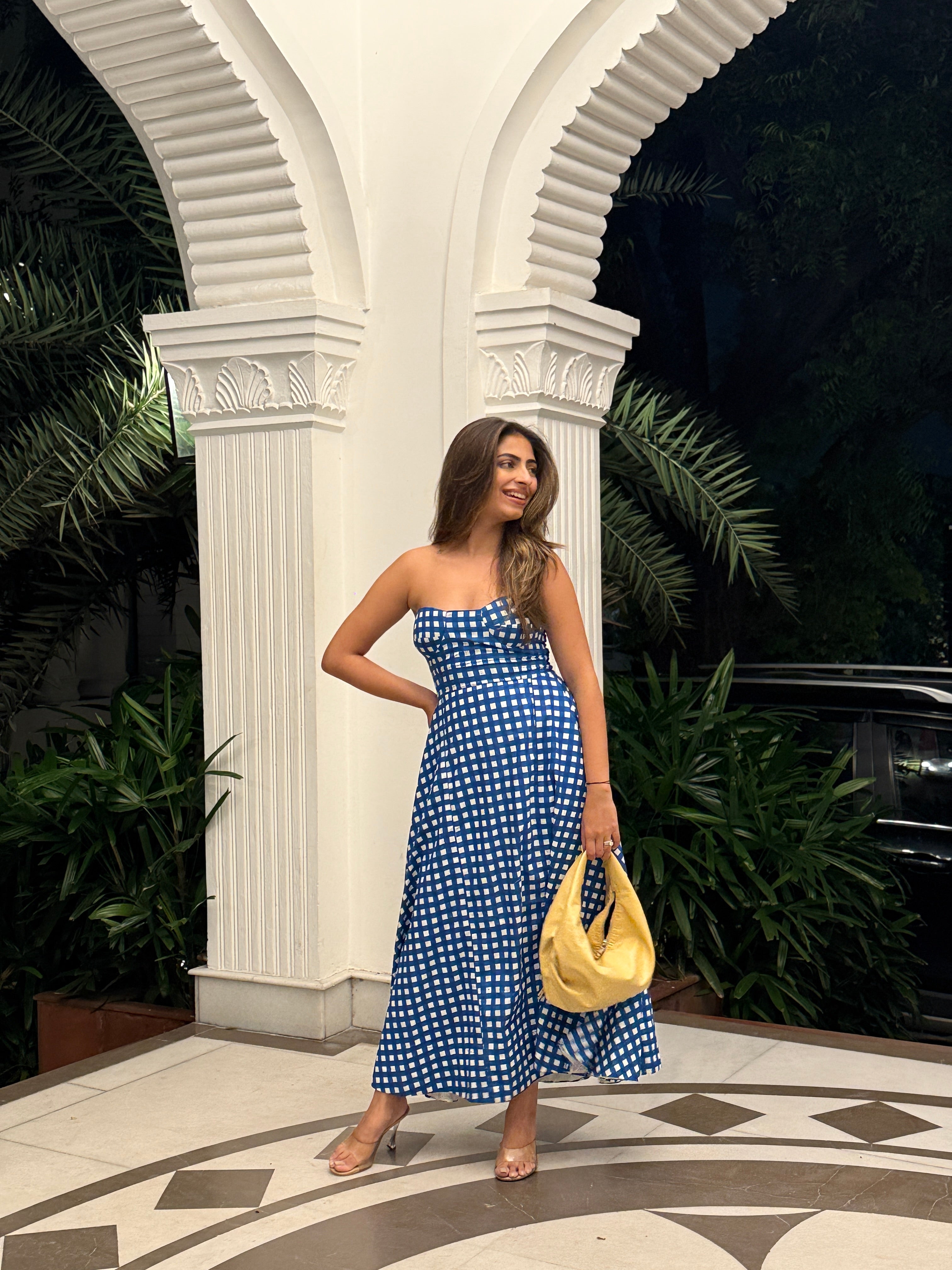 BLUE CHECKERED DRESS
