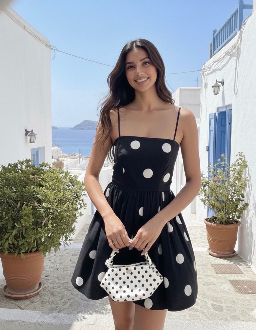 BLACK POLKA DOT DRESS