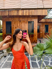 BURNT ORANGE  DRESS