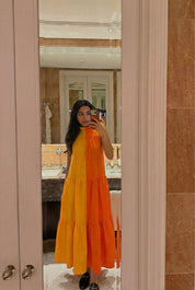 GOLDEN HOUR BLOCK DRESS