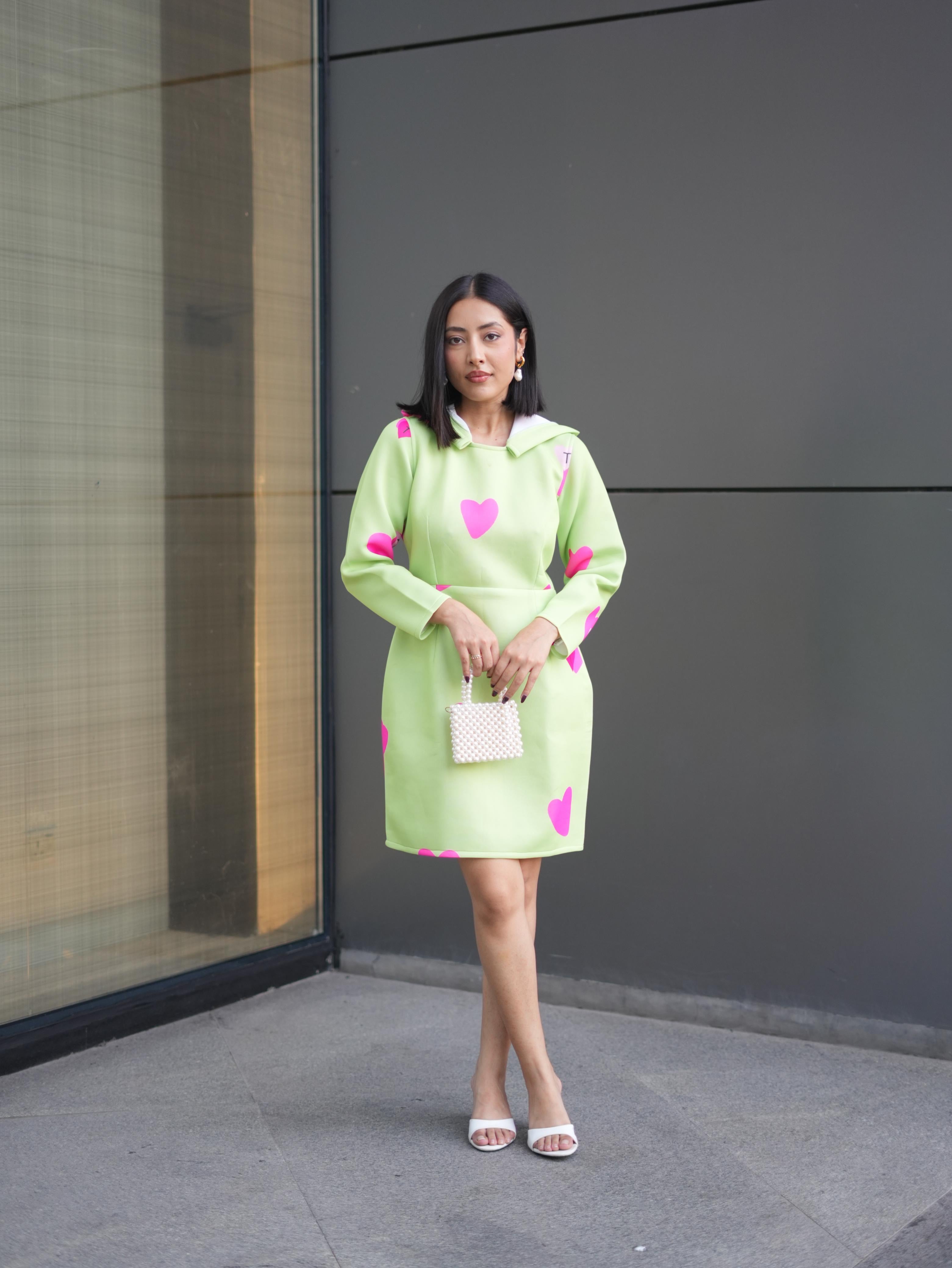 HEART POP HOODIE DRESS