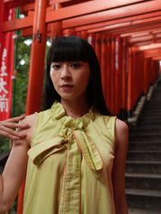 GREEN BOW DRESS