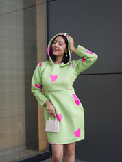 HEART POP HOODIE DRESS