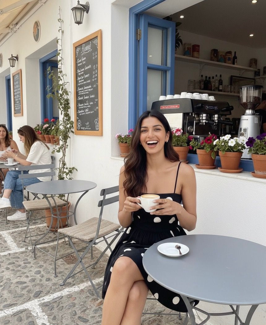 BLACK POLKA DOT DRESS