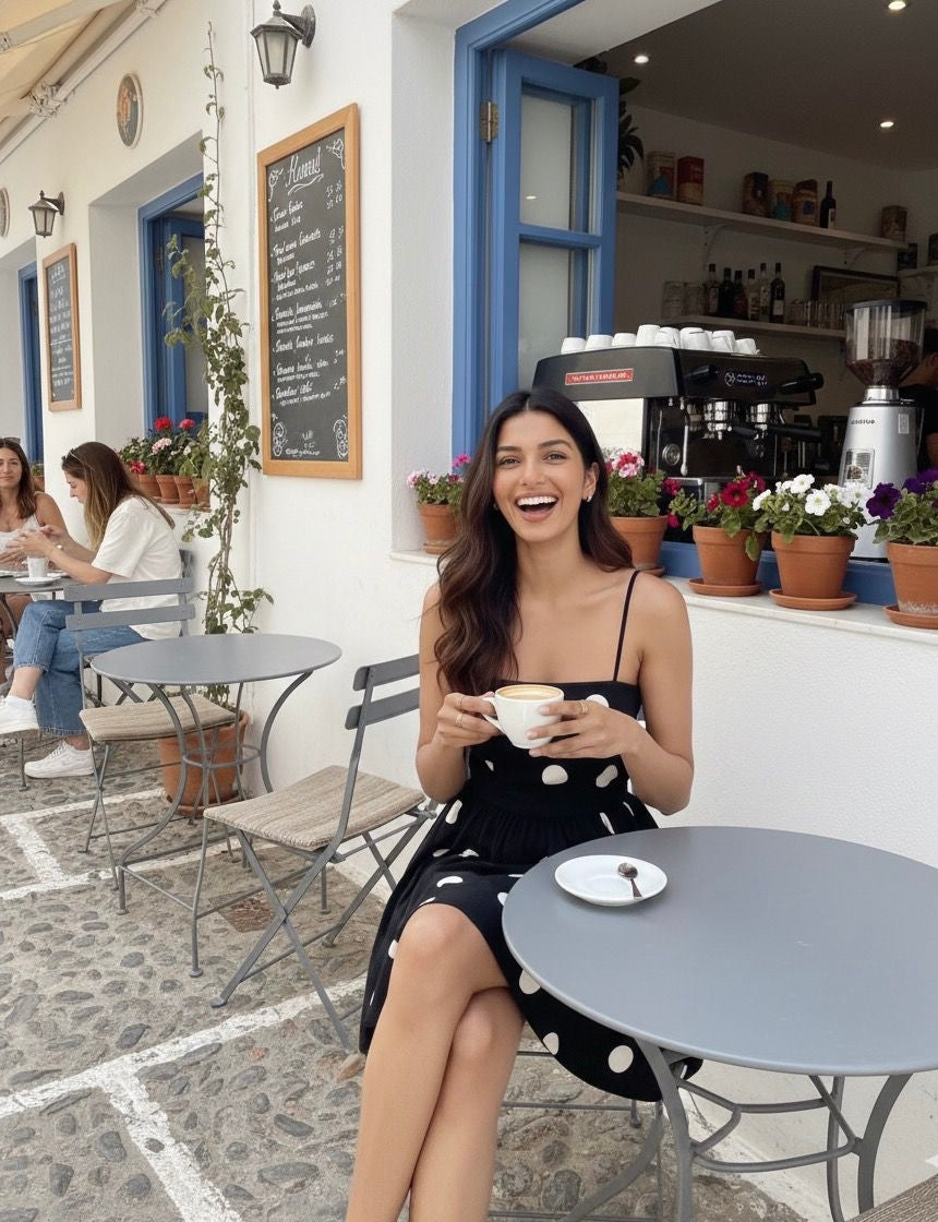 BLACK POLKA DOT DRESS