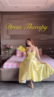 YELLOW CHECKERED DRESS