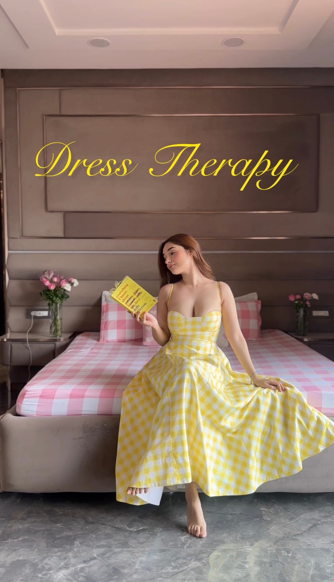 YELLOW CHECKERED DRESS