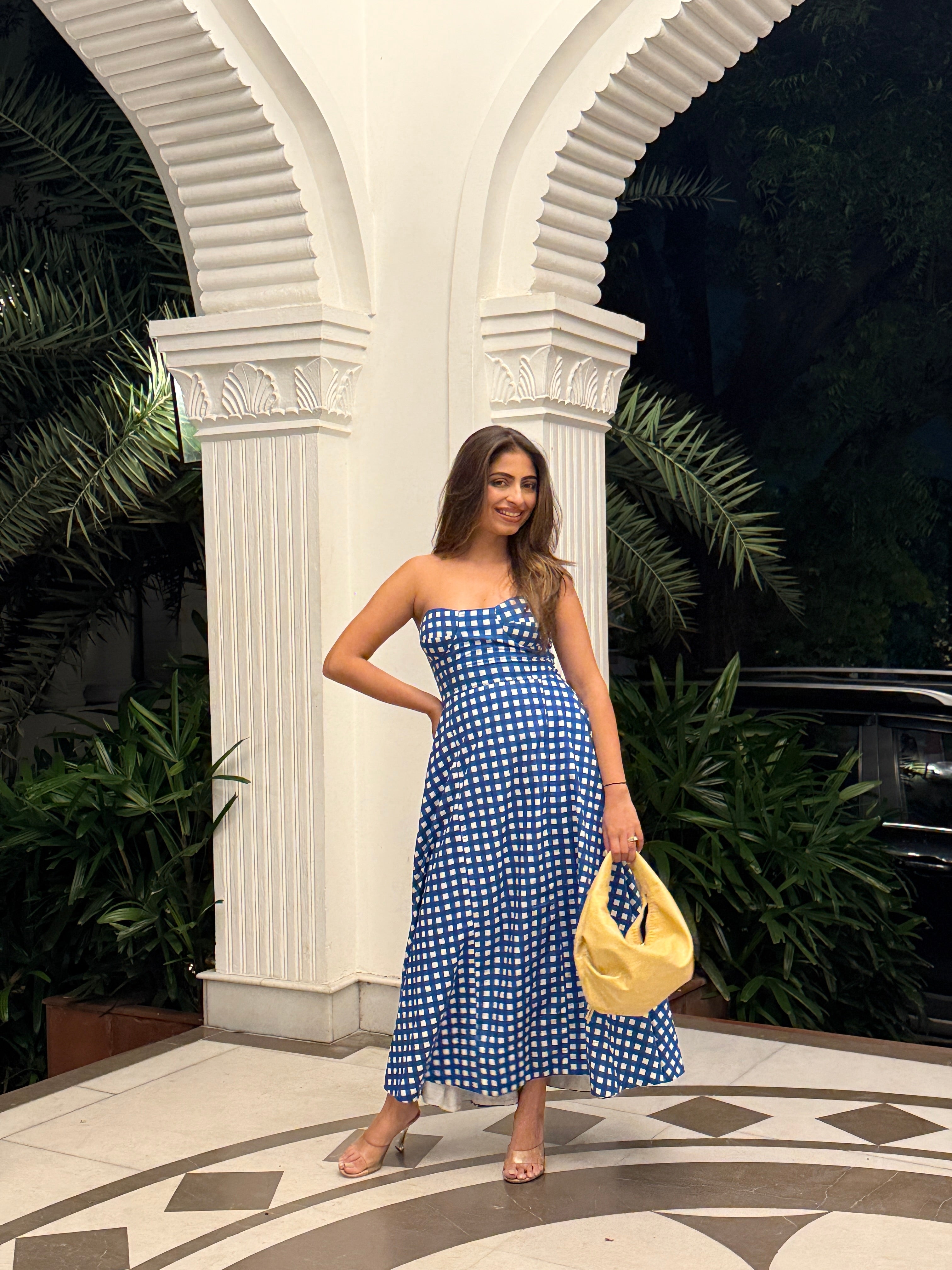 BLUE CHECKERED DRESS