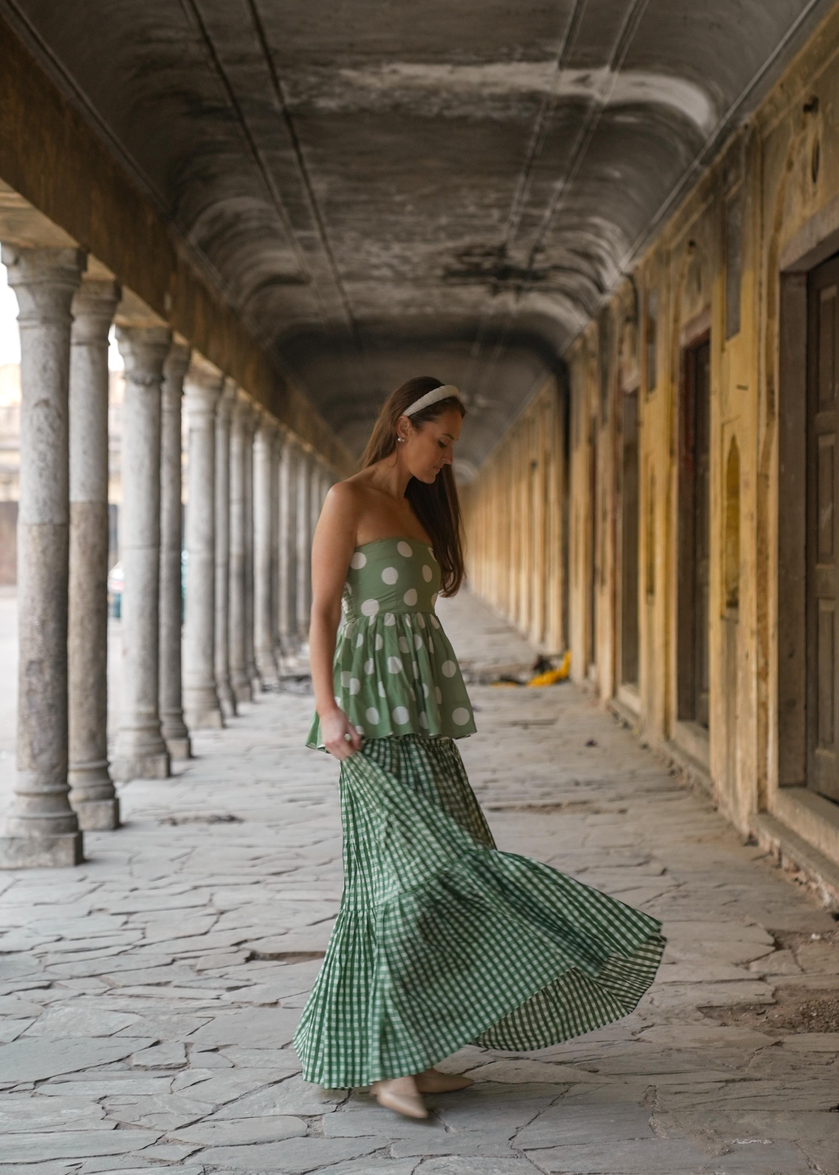 GREEN POLKA DOT CO-ORD
