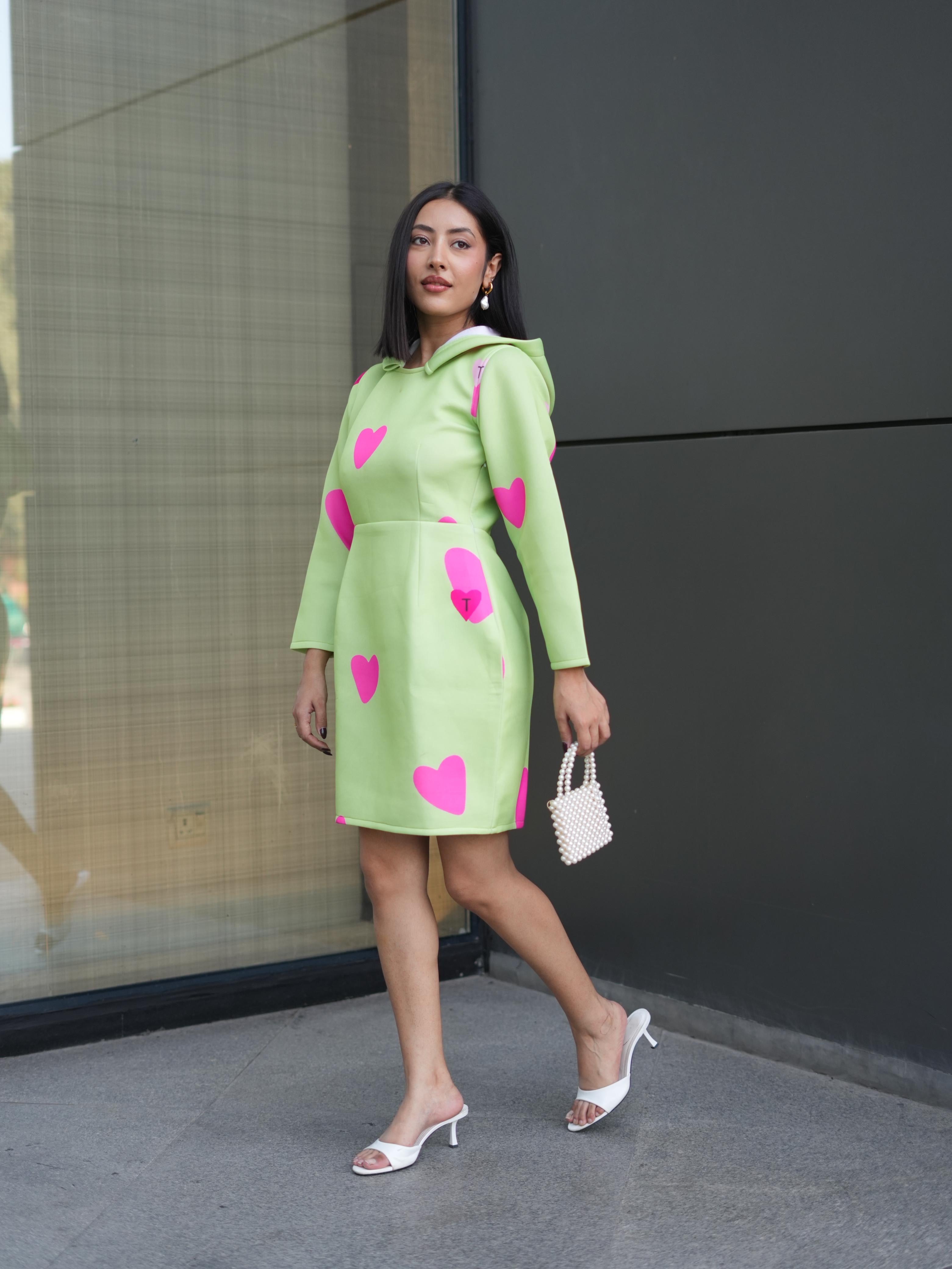 HEART POP HOODIE DRESS