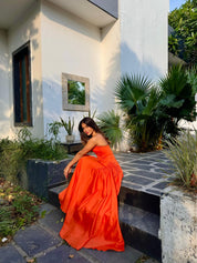 BURNT ORANGE  DRESS