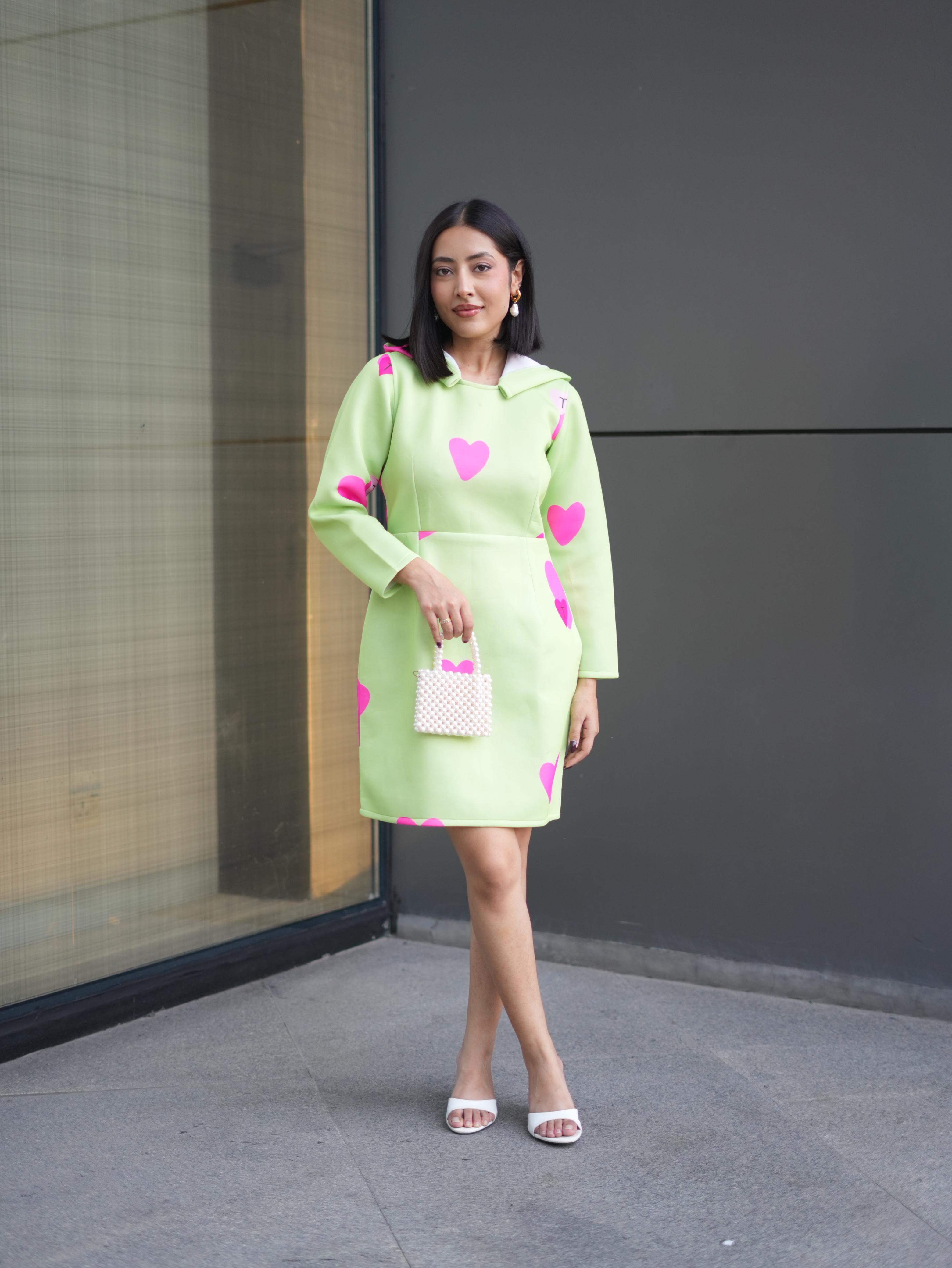 HEART POP HOODIE DRESS