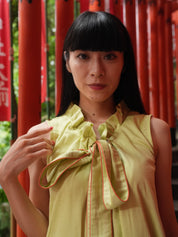 GREEN BOW DRESS