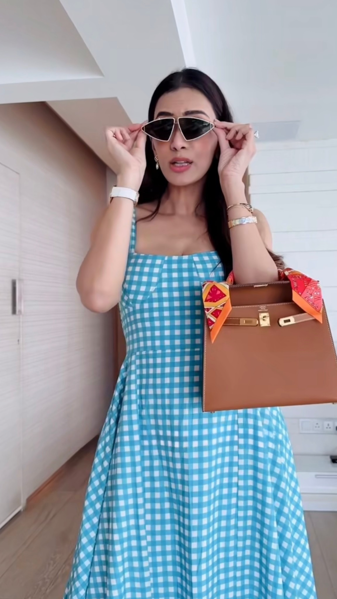 PASTEL BLUE CHECKERED DRESS