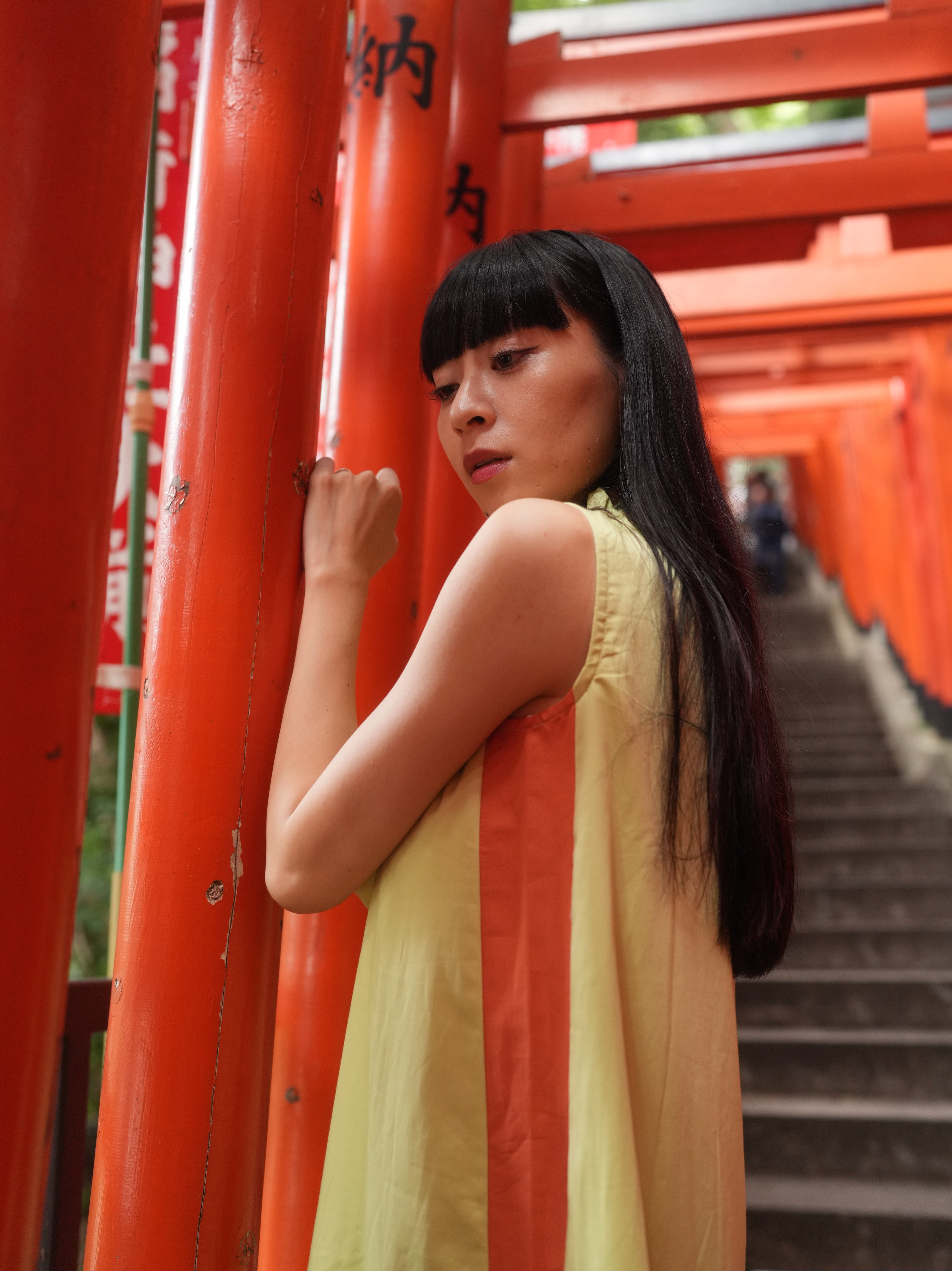 GREEN BOW DRESS