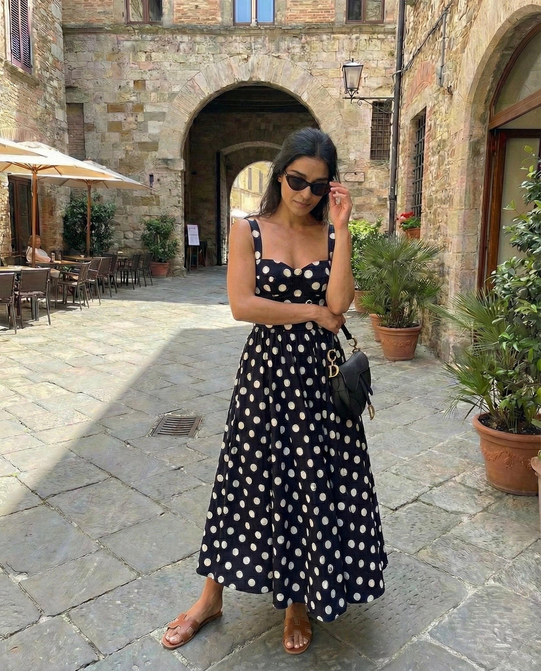 MIDNIGHT POLKA DRESS