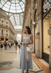POWDER BLUE STRIPE DRESS