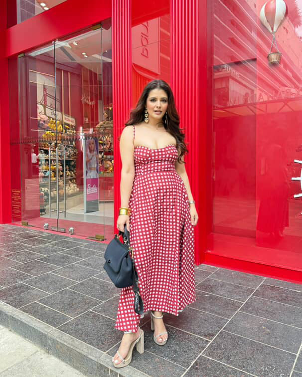 RED CHECKERED DRESS