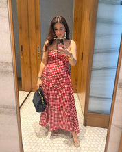 RED CHECKERED DRESS