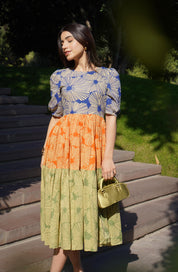 MULTICOLOUR MIDDI DRESS