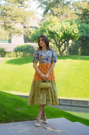 MULTICOLOUR MIDDI DRESS